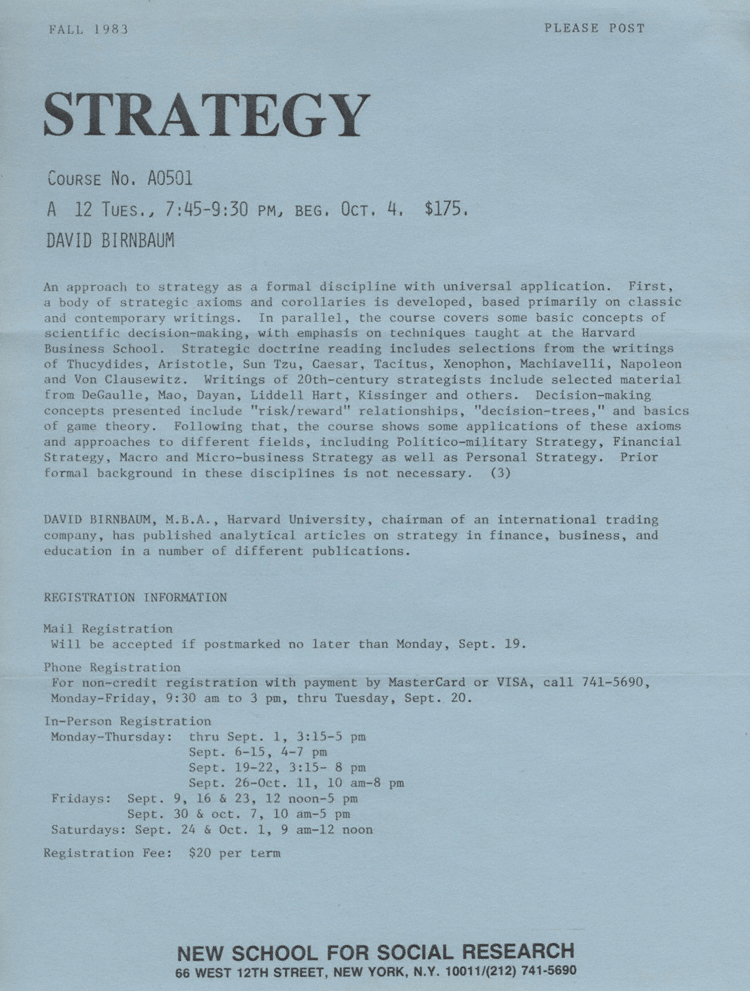 19-DavidBirnbaumNewSchoolCourse